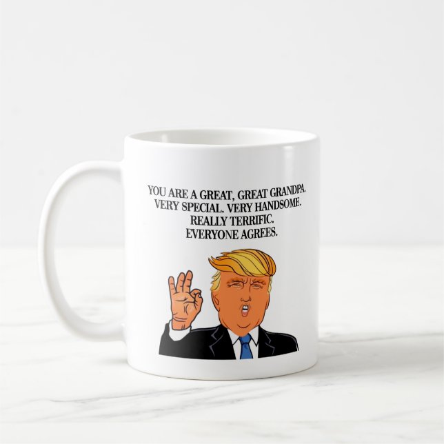 Funny Trump Happy Grandpa Day Birthday Coffee Mug (Gauche)