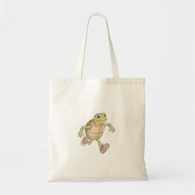 Funny Turtle Cartoon Tote Bag (Devant)