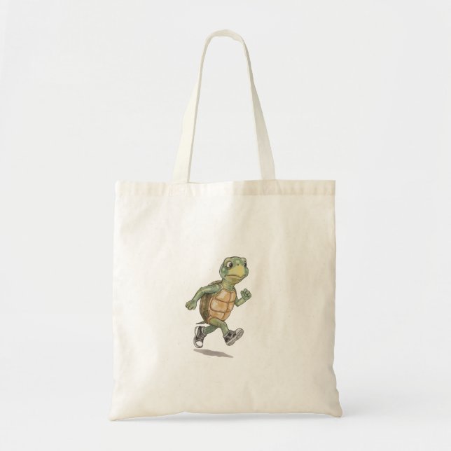 Funny Turtle Cartoon Tote Bag (Devant)