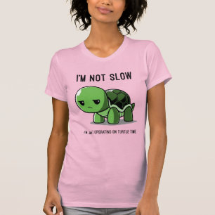 Funny Turtle Time Pas Lent Femme T-Shirt ajusté