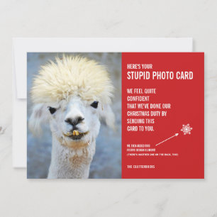 Funny Ugly Llama Christmas Stupide Carte photo