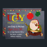 FUNNY UGLY SWEATER Noël Invitation Chalkboard<br><div class="desc">1.Cet article peut être utilisé à diverses occasions,  y compris simplement modifier le texte au besoin. ______________________________________________________________________ 2. Si vous avez besoin d'aide,  de faire correspondre des éléments ou si vous souhaitez un design personnalisé,  contactez le concepteur LeahG via l'onglet ci-dessous. ____________________________________________________________________________________________________</div>