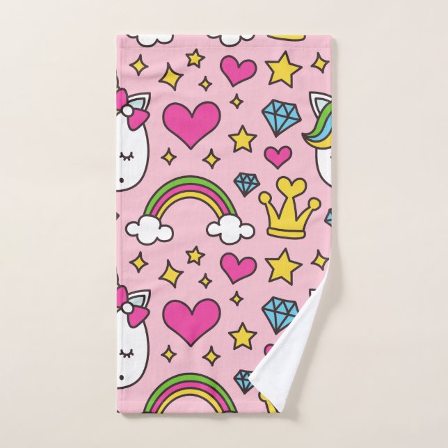 Funny Unicorn Motif rose Magique Cheval mignon (Serviette à main)