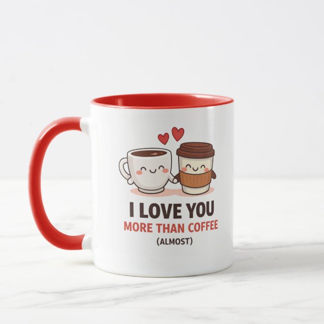 Funny Valentine Coffee Mug - I Love You (Gauche)