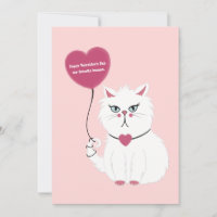 Funny Valentine's Day Grumpy White Cat Carte Plat