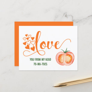 Funny Valentine's Day Love To-ma-orteils Carte de 