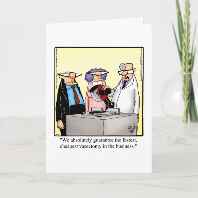 Funny Vasectomy Humour Obtenir la carte de bien (Devant)