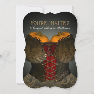 Funny Victorian Corset Halloween Invitation de la