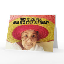 FUNNY VIEILLE DAME CARTE DE SALUT D'ANNIVERSAIRE