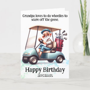 *~* Funny Vieux Golf Panier Homme - Carte d'annive