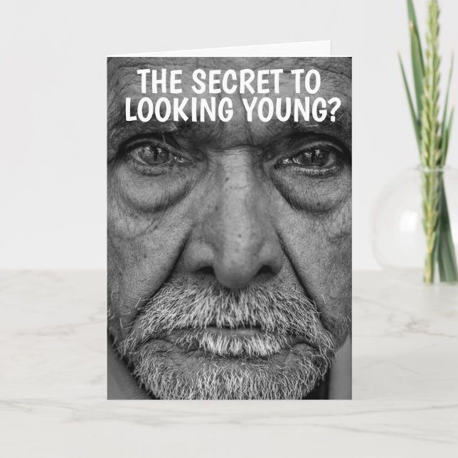 FUNNY VIEUX HOMME ANNIVERSAIRE CARTES SURDIMENSION (Devant)