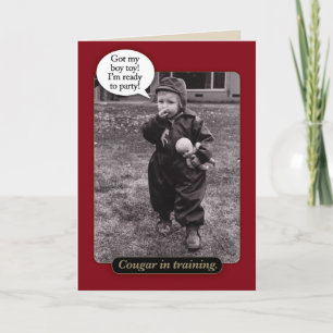 Funny Vintage 1950 Cougar carte d'anniversaire