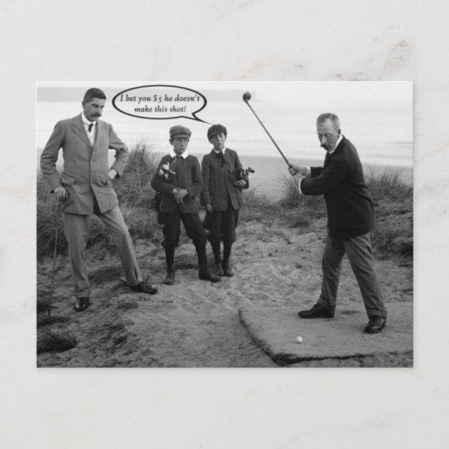 Funny Vintage Golf Carte postale (Devant)
