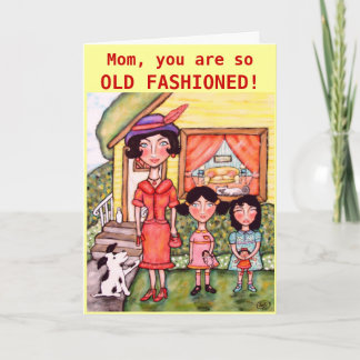 Funny Vintage Style carte de la fête des mères