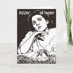 FUNNY VINTAGE WOMAN (TACOS) CARTE D'ANNIVERSAIRE