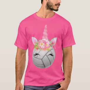 Funny Volleyball rose Unicorn Corn Tshirt cadeau