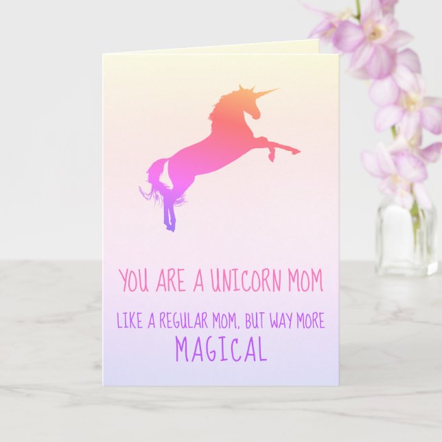 Funny Watercolor Unicorn Stepmaman Carte d'anniver (Orchidée)