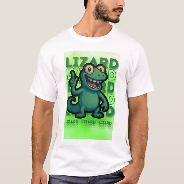 Funny Weirdcore Lizard Lizard Mème T-Shirt (Devant)
