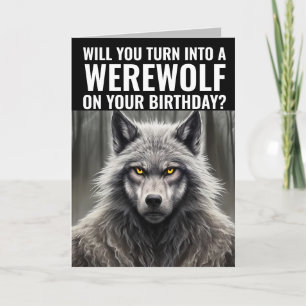 FUNNY WEREWOLF CARTE D'ACCUEIL D'ANNIVERSAIRE
