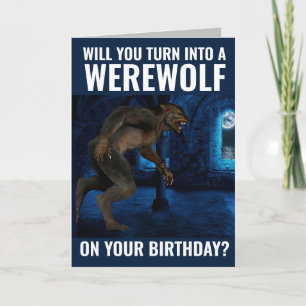 FUNNY WEREWOLF CARTE D'ANNIVERSAIRE POUR LE FRÈRE 