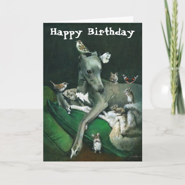 Funny Whippet Dog carte d'anniversaire (Devant)