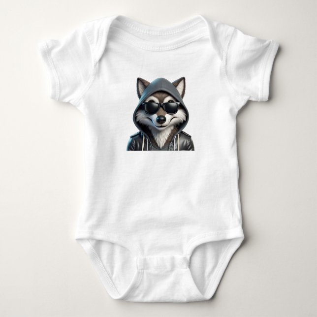 FUNNY WOLF EN SWEAT - SHIRT À CAPUCHE (Devant)
