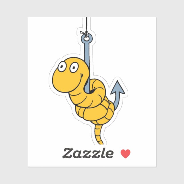 Funny Worm Custom-Cut Vinyl Sticker (Feuille)