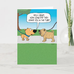 Funny Wrinkly Dog carte d'anniversaire