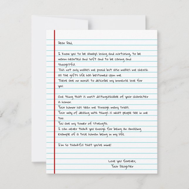 Funny Write Letter To Dad for Father's Day Card (Devant)