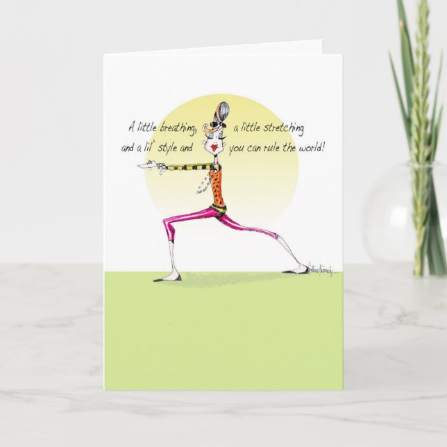 Funny Yoga Pose femme carte d'anniversaire (Devant)