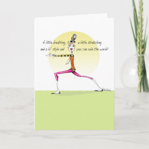 Funny Yoga Pose femme carte d'anniversaire