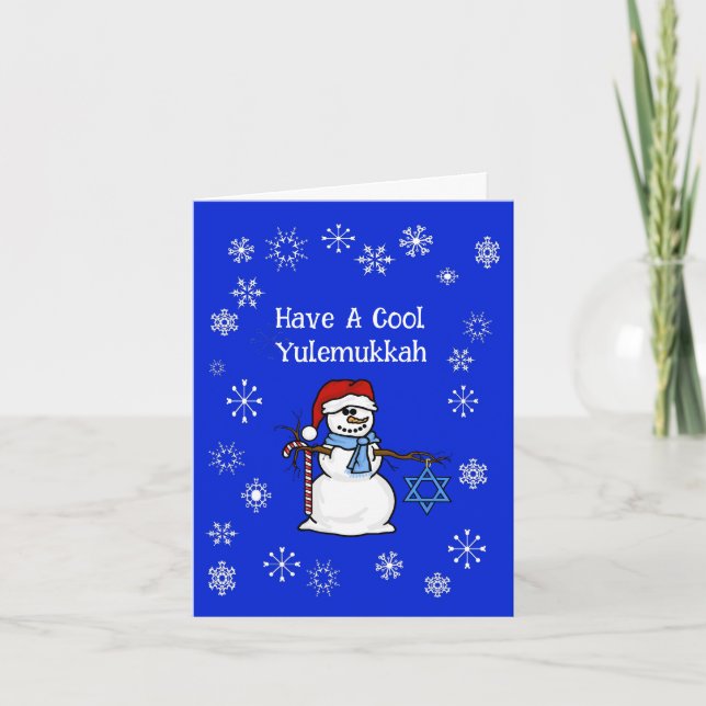 Funny Yulemukkah Chrismukkah Carte de voeux (Devant)