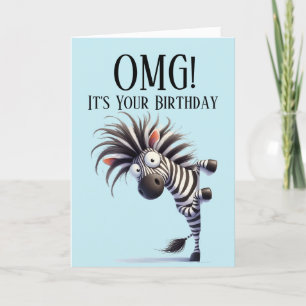 Funny Zebra Thème Carte d'anniversaire