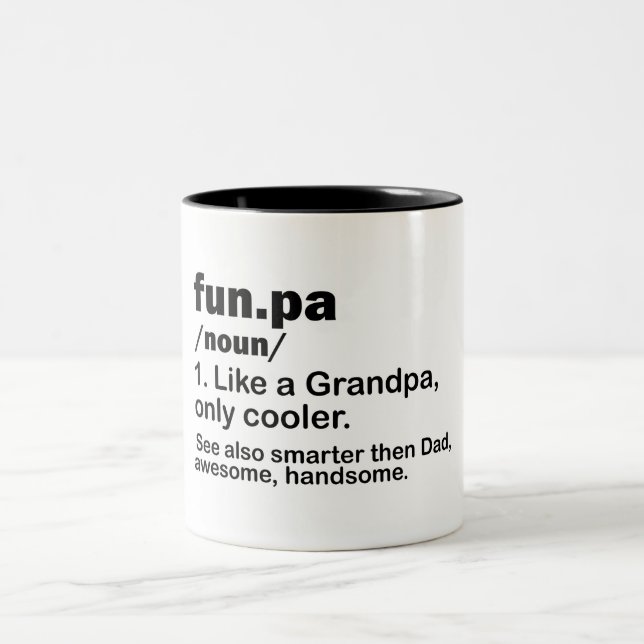 Funpa/Grandpa Définition Deux Tons De Café Mug (Centre)