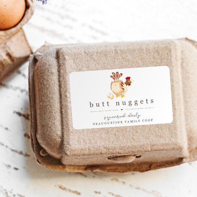 Funt Butt Nugget Farm Coop Egg Carton Étiquette (Créateur téléchargé)