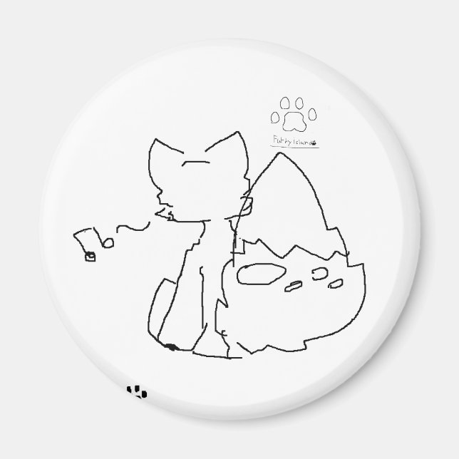 furry fox and furry island mark magnet (Devant)
