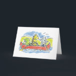 Furry Friends Canoe Carte de voeux pliée<br><div class="desc">J'aime dessiner de mignons animaux de dessins animés et des scènes recherchées où TOUS les animaux s'entendent.</div>