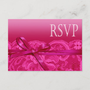 Fuschia de ruban et de dentelle RSVP d'arcs d'Amy