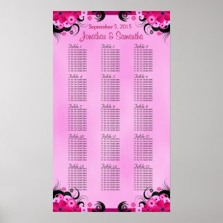 Fuschia Lumière 15 Mariage Tableau de sièges