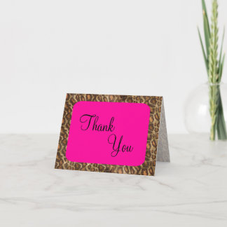 Fuscia Leopard Carte de remerciements