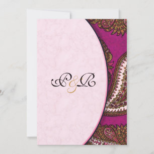 Fuscia Paisley Faire-part de mariage