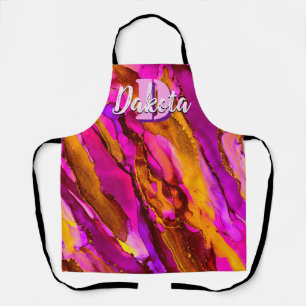 Fuscia sauvage et tablier d'encre d'alcool d'or