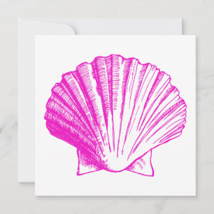 Fuscia Sea Shell Luau Réception Invitation