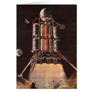 Fusée de science-fiction vintage qui s'éloigne de