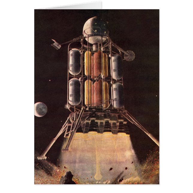 Fusée de science-fiction vintage qui s'éloigne de  (Devant)