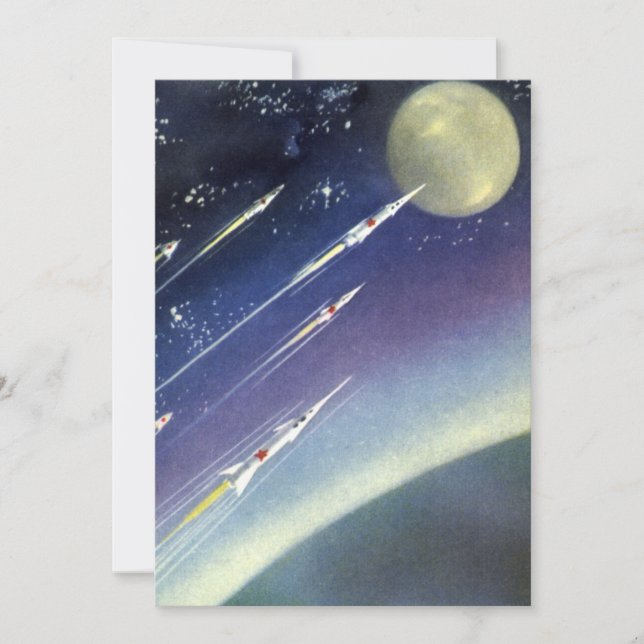 Fusées de science-fiction vintage dans l'espace pa (Devant)