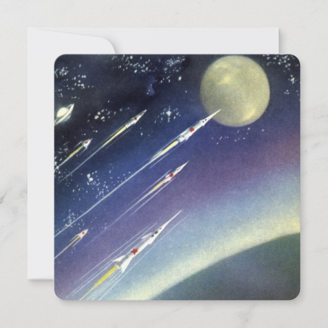 Fusées de science-fiction vintage dans l'espace pa (Devant)