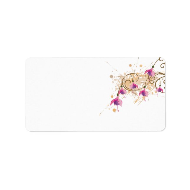 Fushia fleurs Étiquette (Devant)