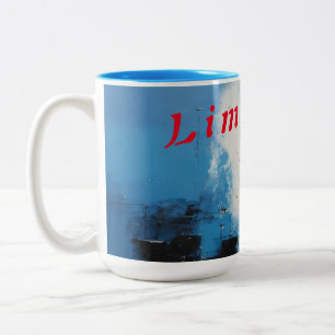 "Fusion d'infini : Mug à deux tons avec bleu Abstr