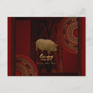 Fûts 2 année de porc salut vietnamien Carte postal